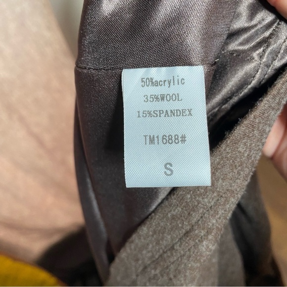 Theme Brown Embroidered Wool Blend Dress - Picture 3 of 6